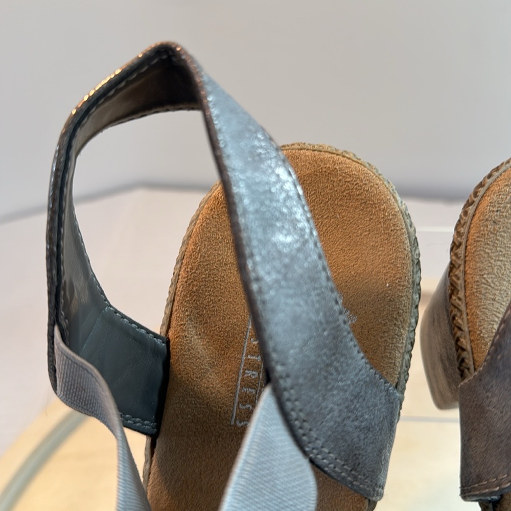 Rieker Metallic Silver Leather Sandals - Picture 7 of 8